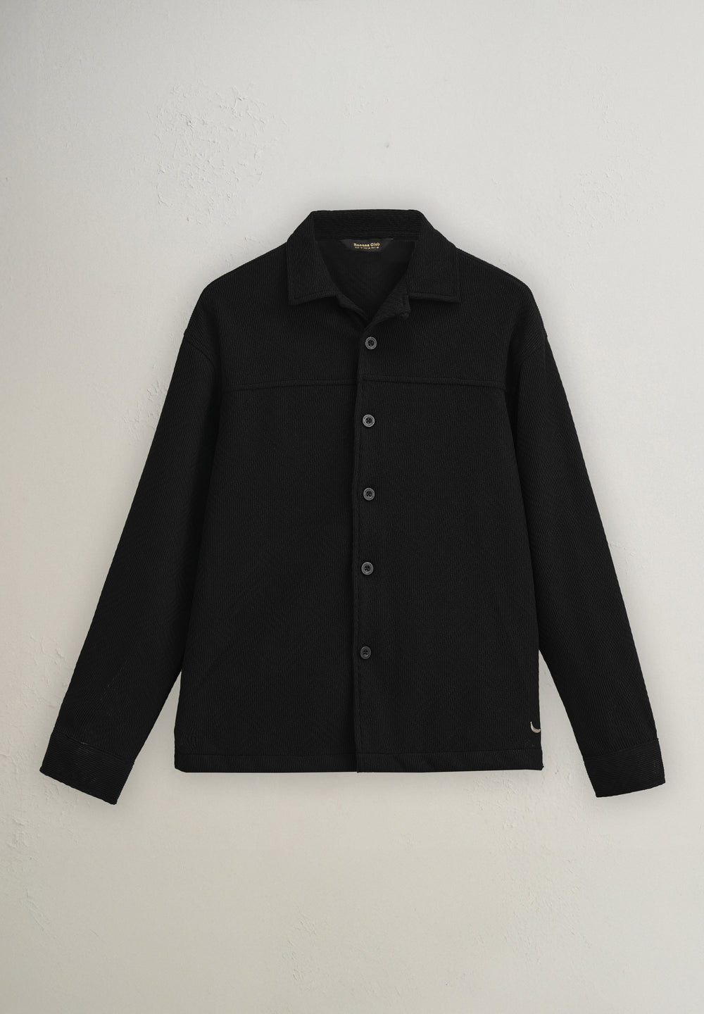 Black Textured Knit Shacket