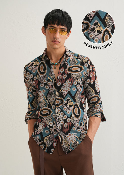 Teal Feather Shirt