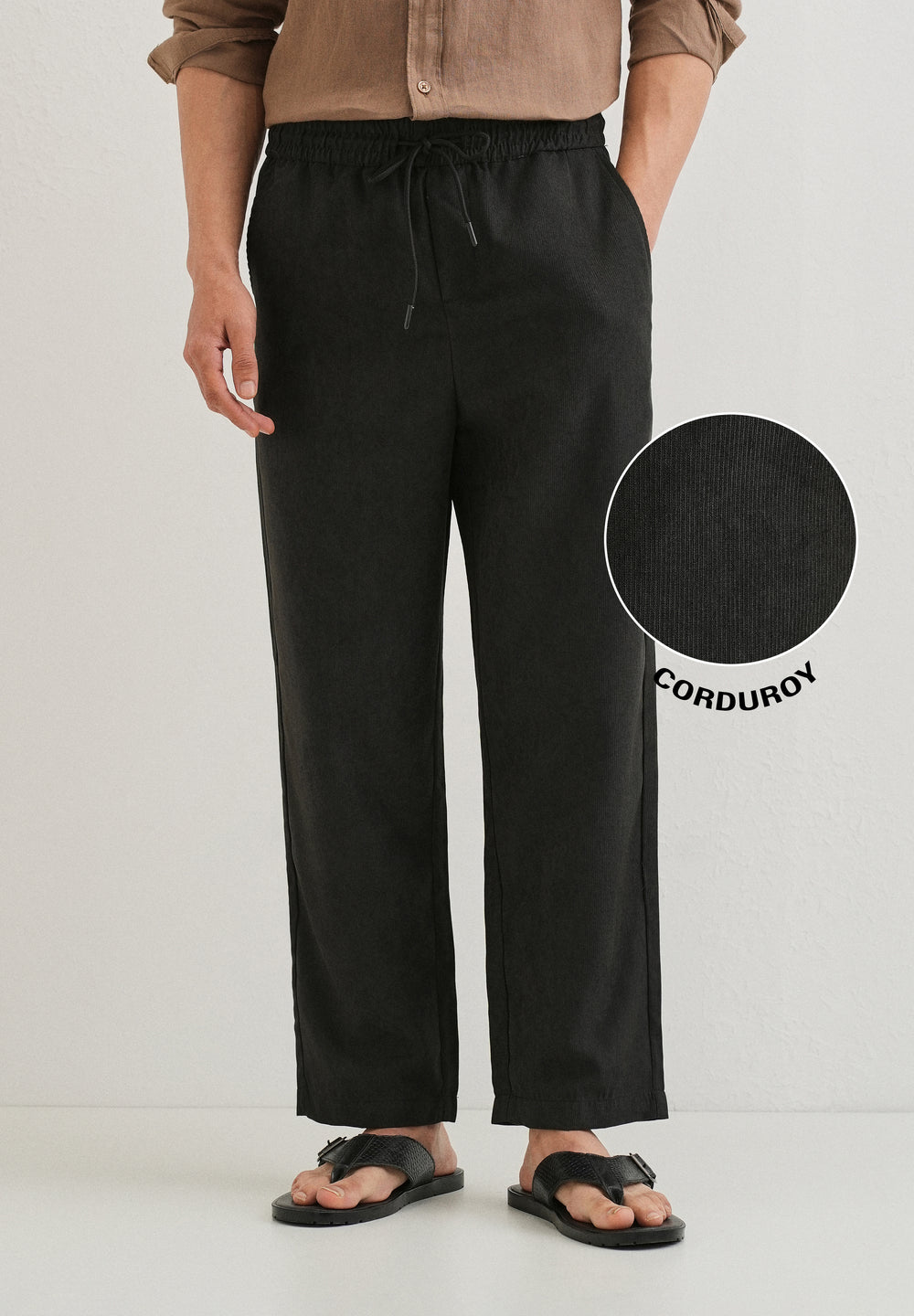 Taupe Grey Pin Stripe Corduroy Pant