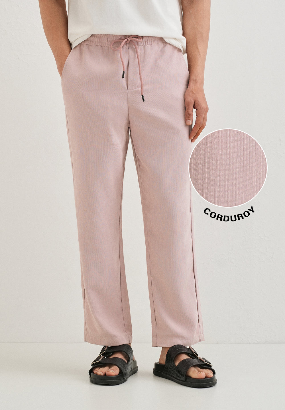 Rose Pink Pin Stripe Corduroy Pant