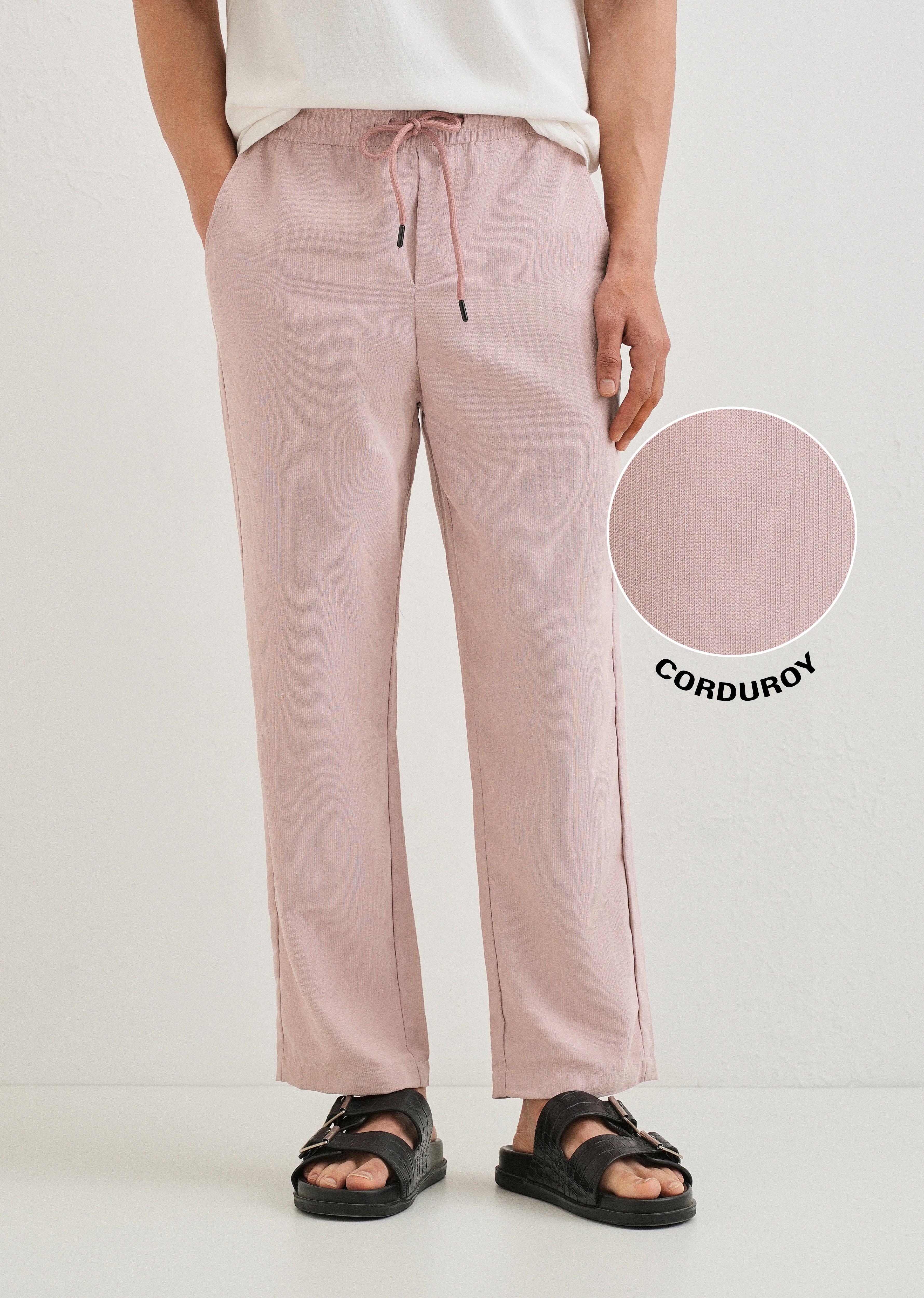 Rose Pink Pin Stripe Corduroy Pant