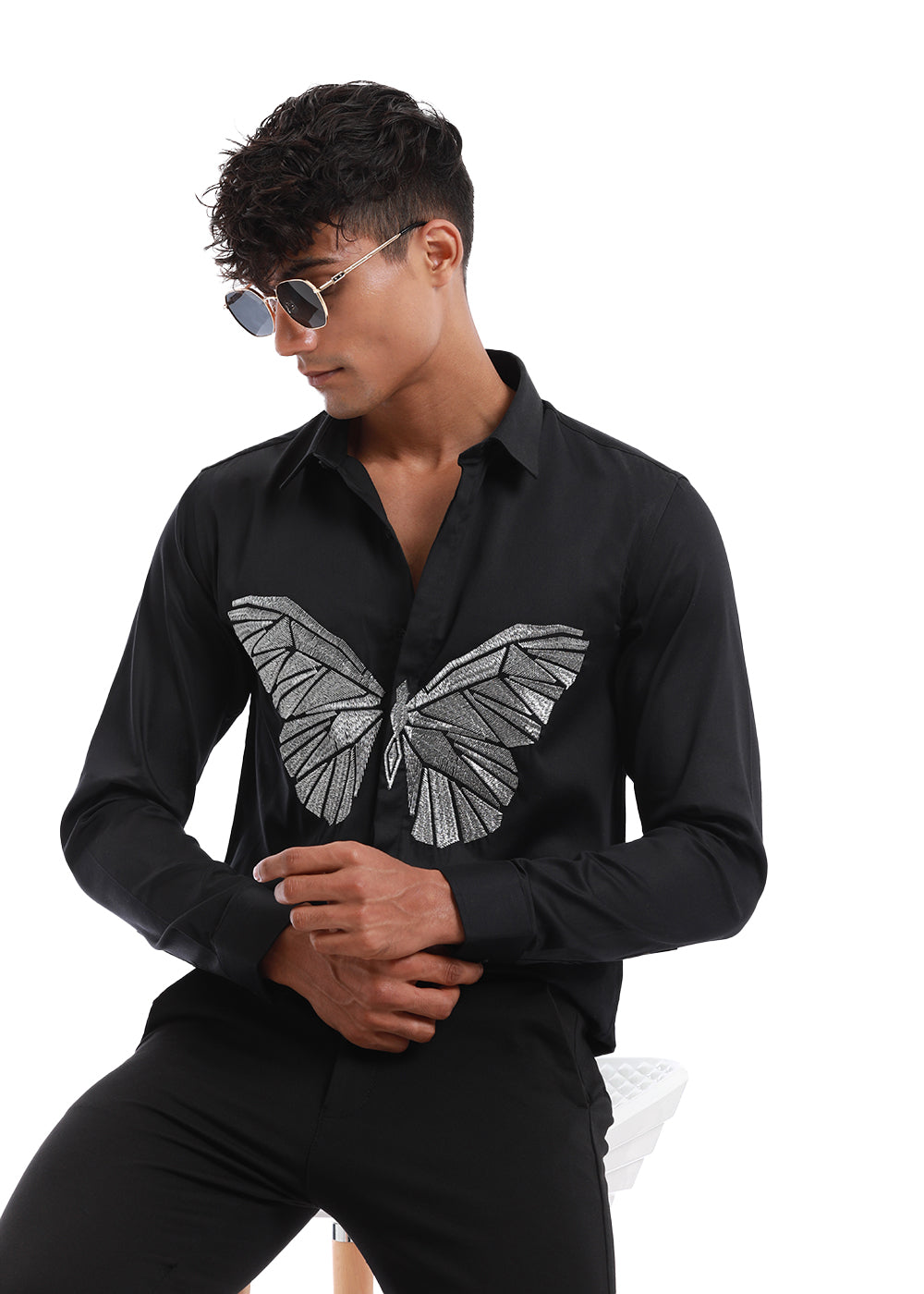 Flappers Black Designer Shirt