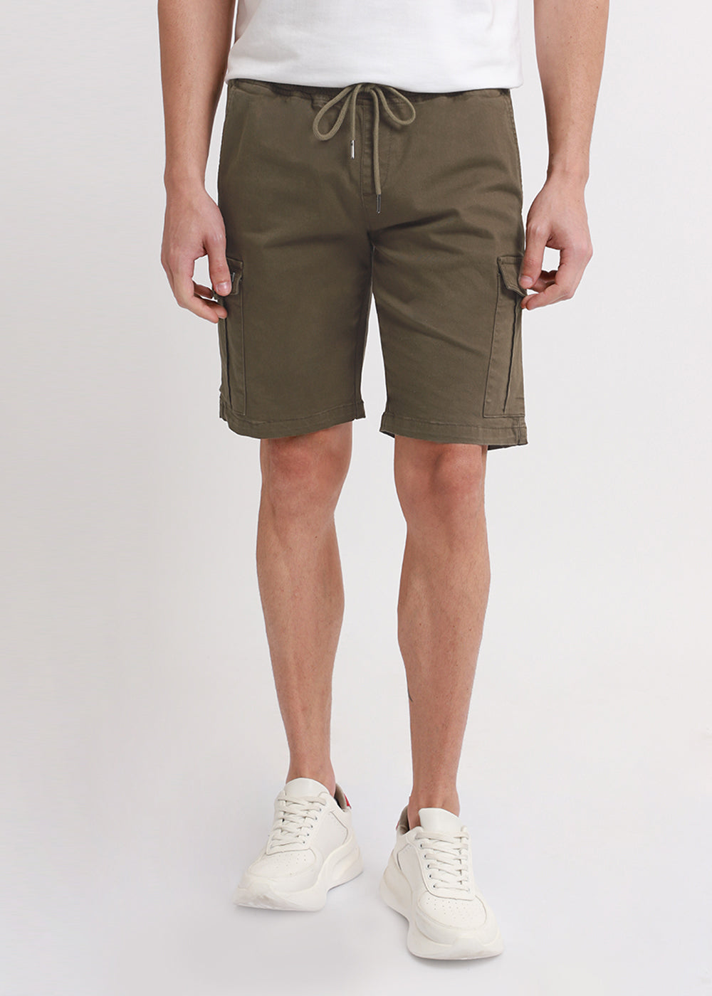 Green Cotton Cargo Shorts