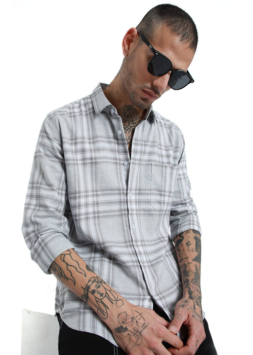 Melange Moon Grey Check Shirt