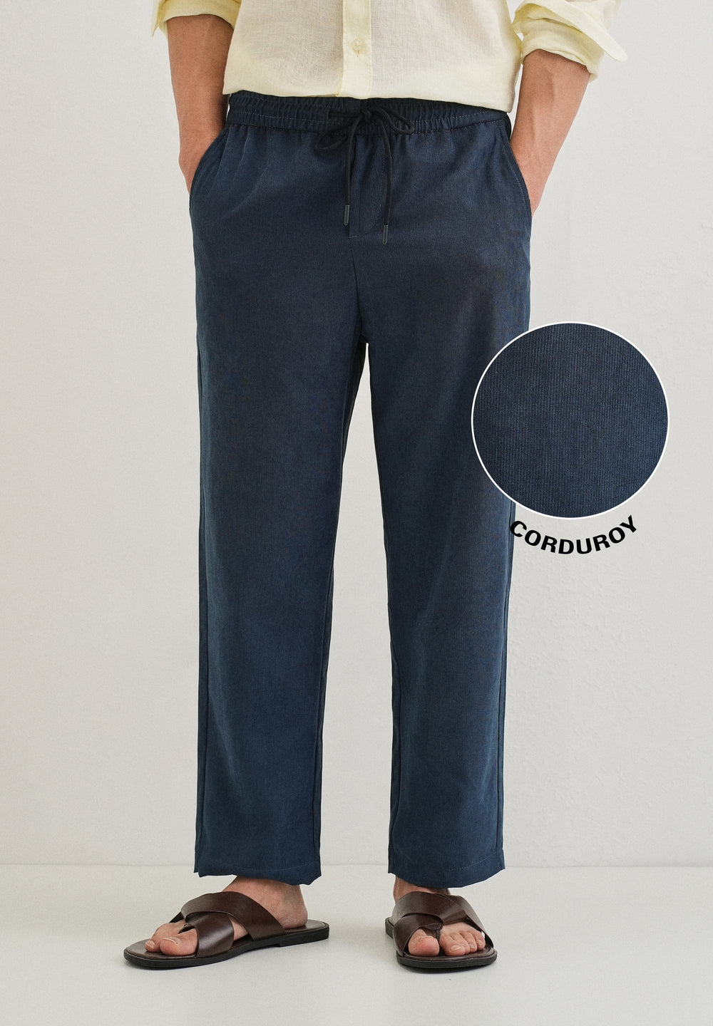 Cobalt Blue Pin Stripe Corduroy Pant