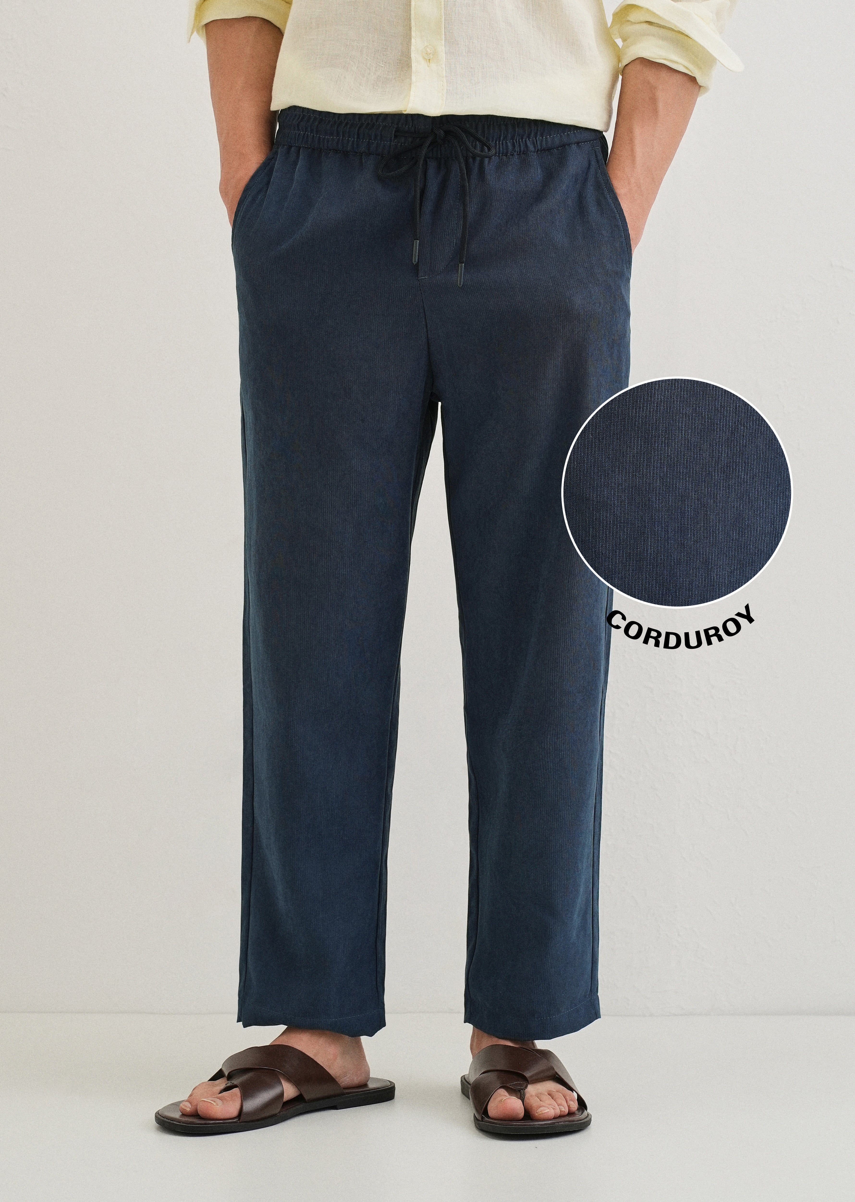 Cobalt Blue Pin Stripe Corduroy Pant