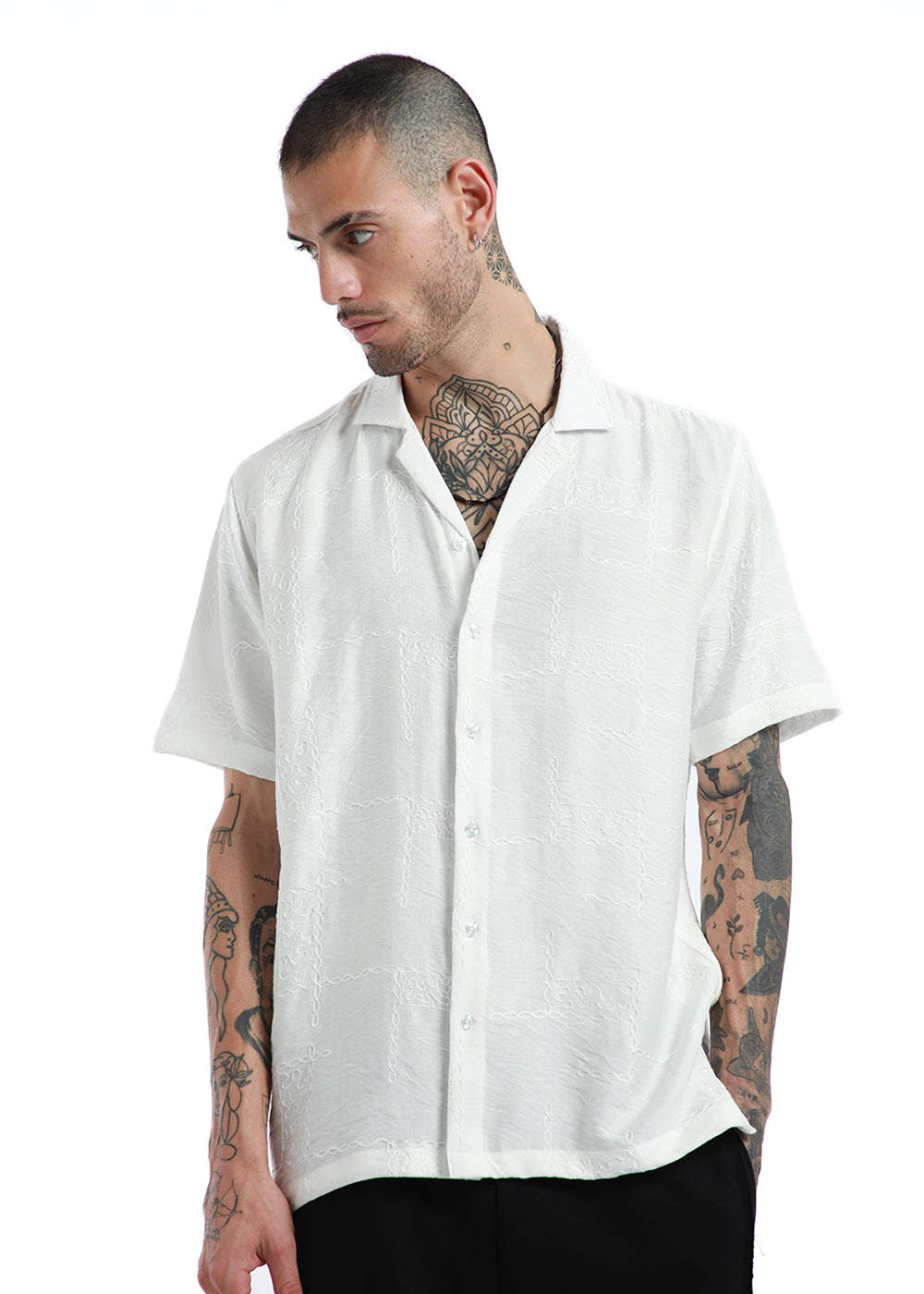 Cloud White Embroidery Shirt
