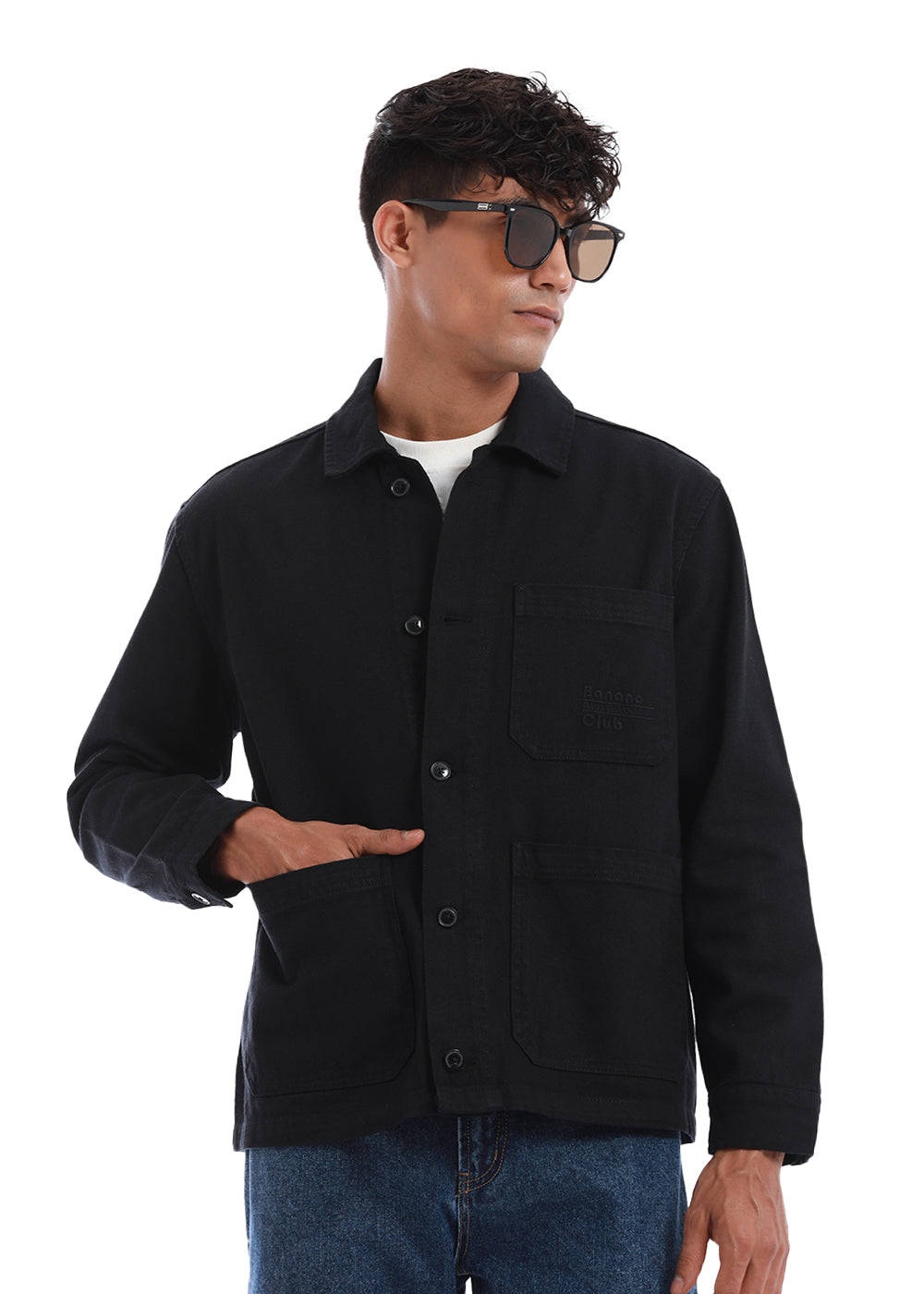 Jade Black Cotton Drill Jacket