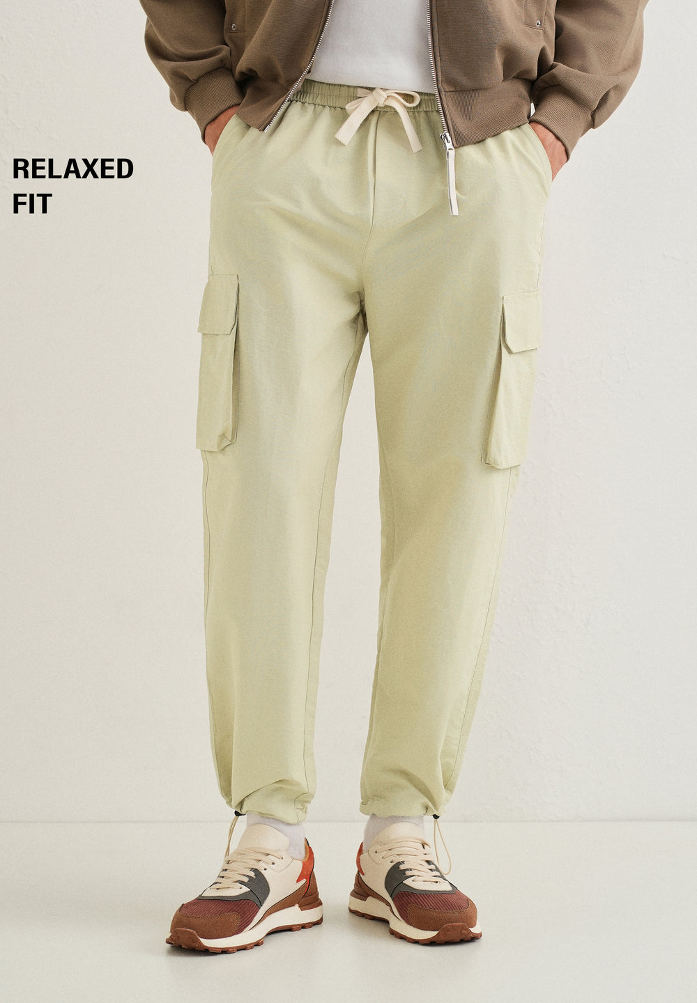 Pastel Green Relaxed Fit Cargo Pant