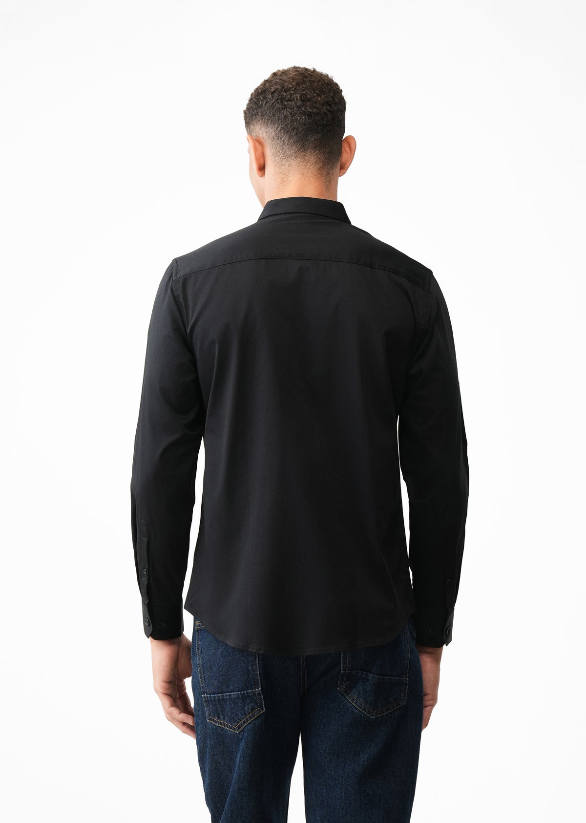 Black Metallic Butterfly Embellished Designer Shirt