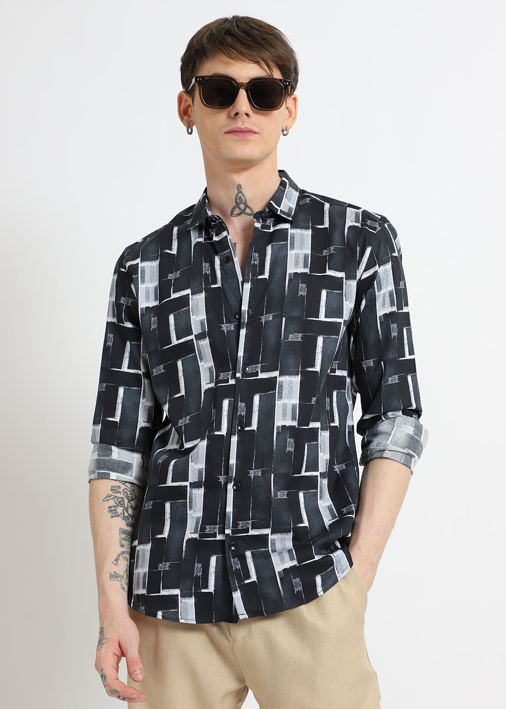 Black Abstractox Printed shirt