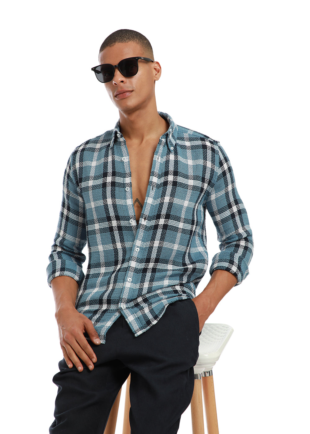 Dulet Blue Check shirt