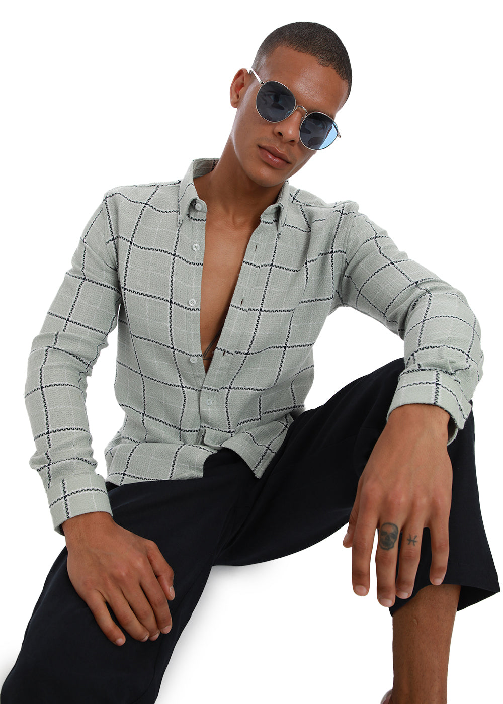 Widegrid Green Check shirt