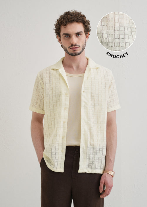 Cream Crochet Shirt