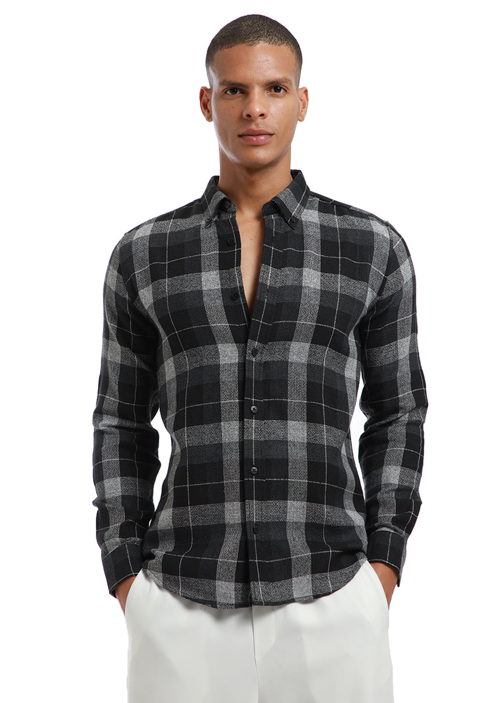 Melange Boldsquare Black Check shirt