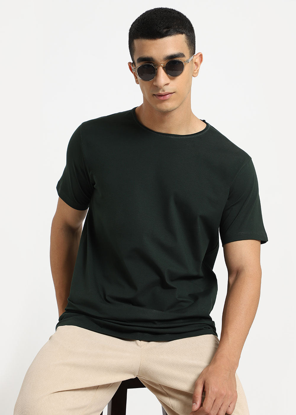 Pine Green Crew neck T-shirt