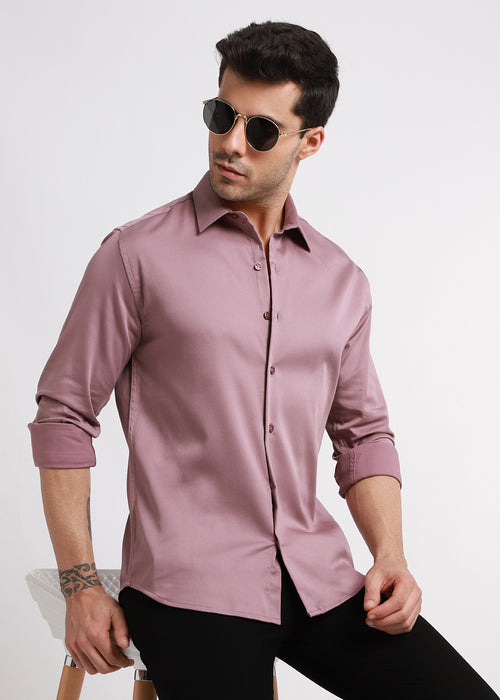 Nude Pink Satin Shirt