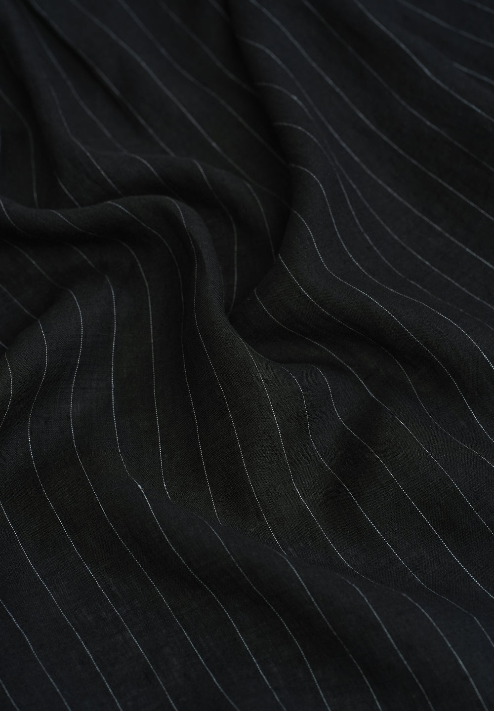 Black Striped Pure Linen Shirt