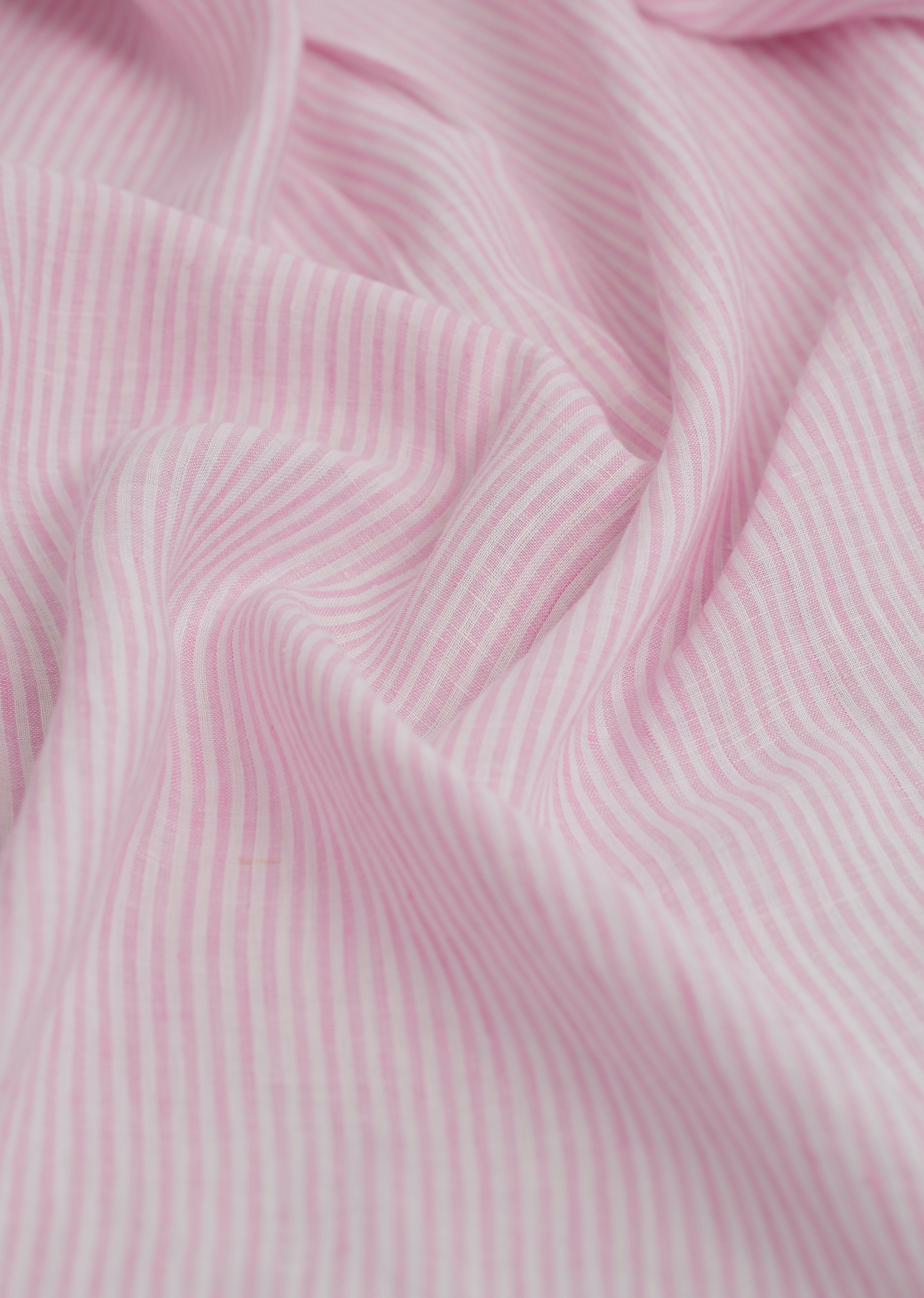 100% Linen Pink Self-Stripe Shirt