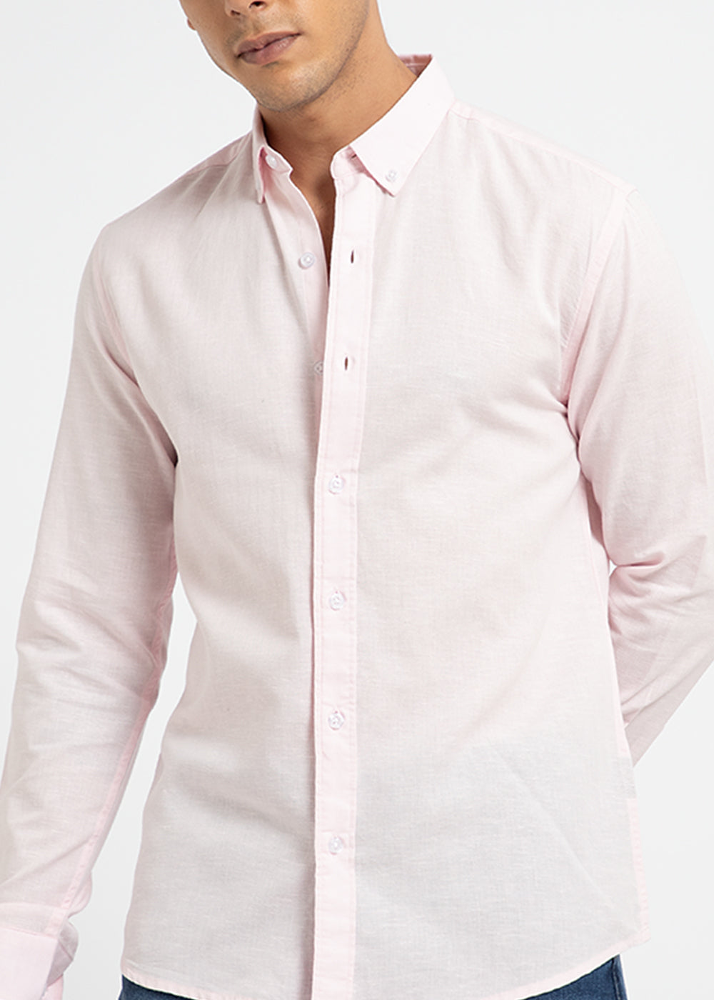 Light Pink Cotton Linen Shirt