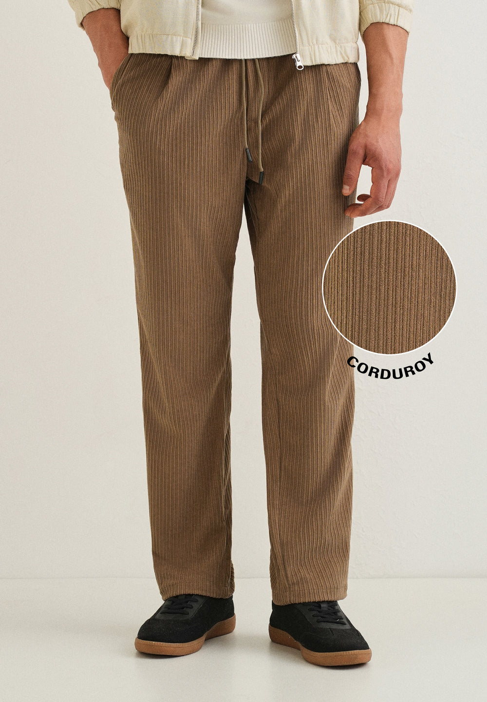 Peru Brown Drawstring Corduroy Pant