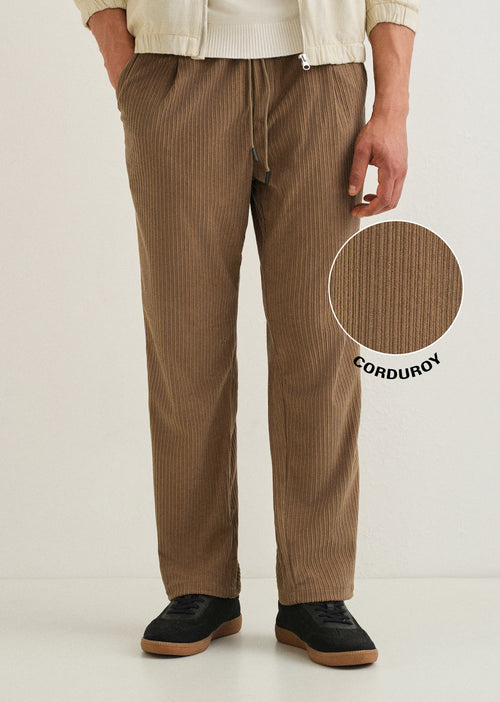 Peru Brown Drawstring Corduroy Pant