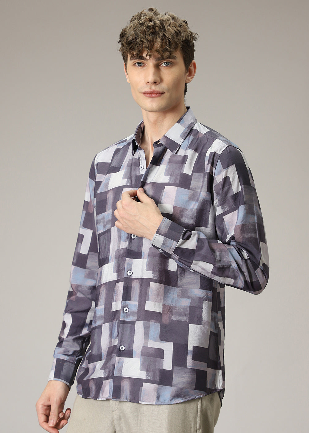 Abstract Block Print Shirt