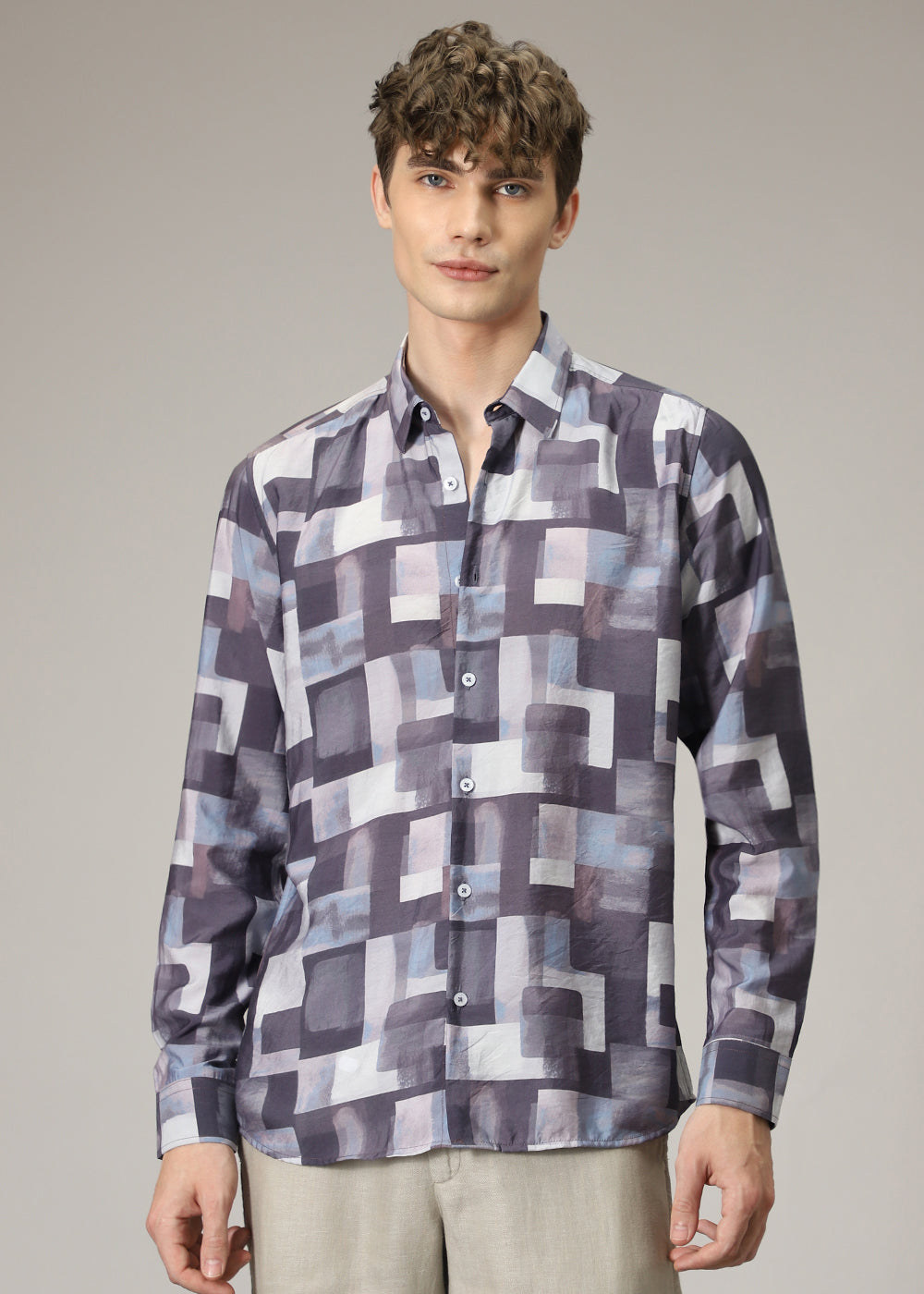 Abstract Block Print Shirt