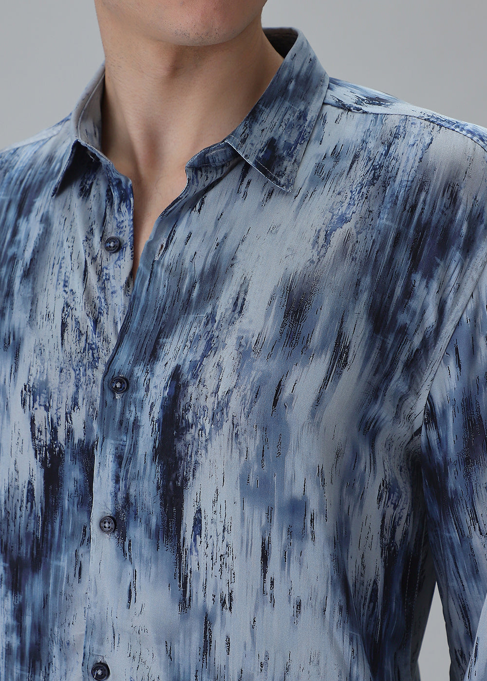 Abstract Blue Printed Shirt