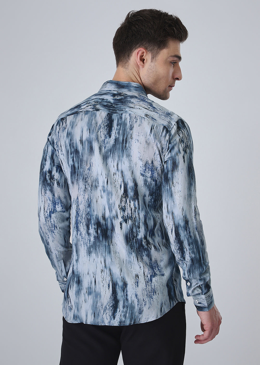 Abstract Blue Printed Shirt