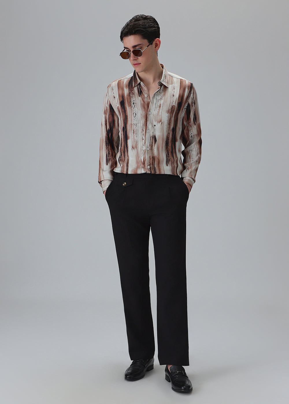 Abstract Brown Printed Shirt