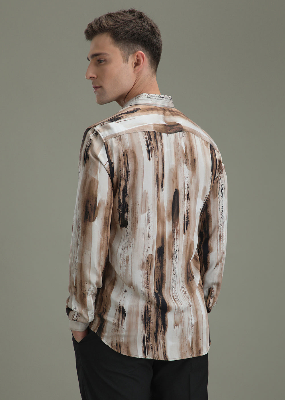 Abstract Brown Printed Shirt