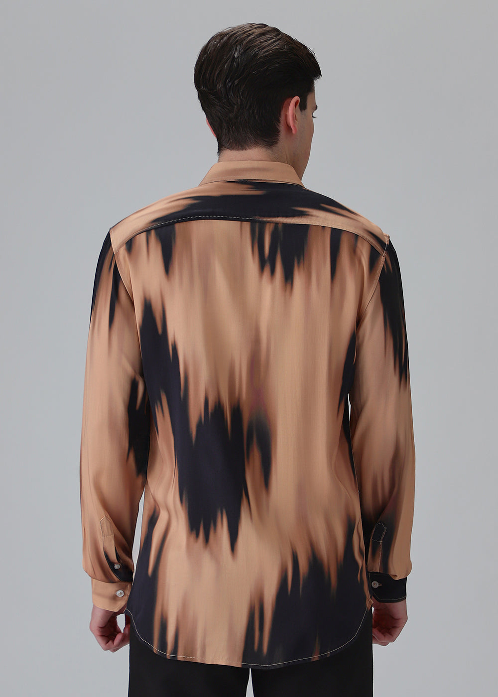 Abstract Dark Peach Printed Shirt