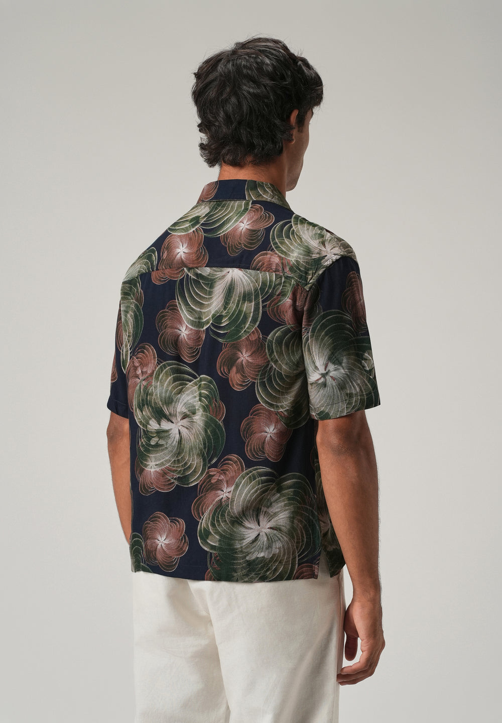 Abstract Floral Oversized Feather Shirt