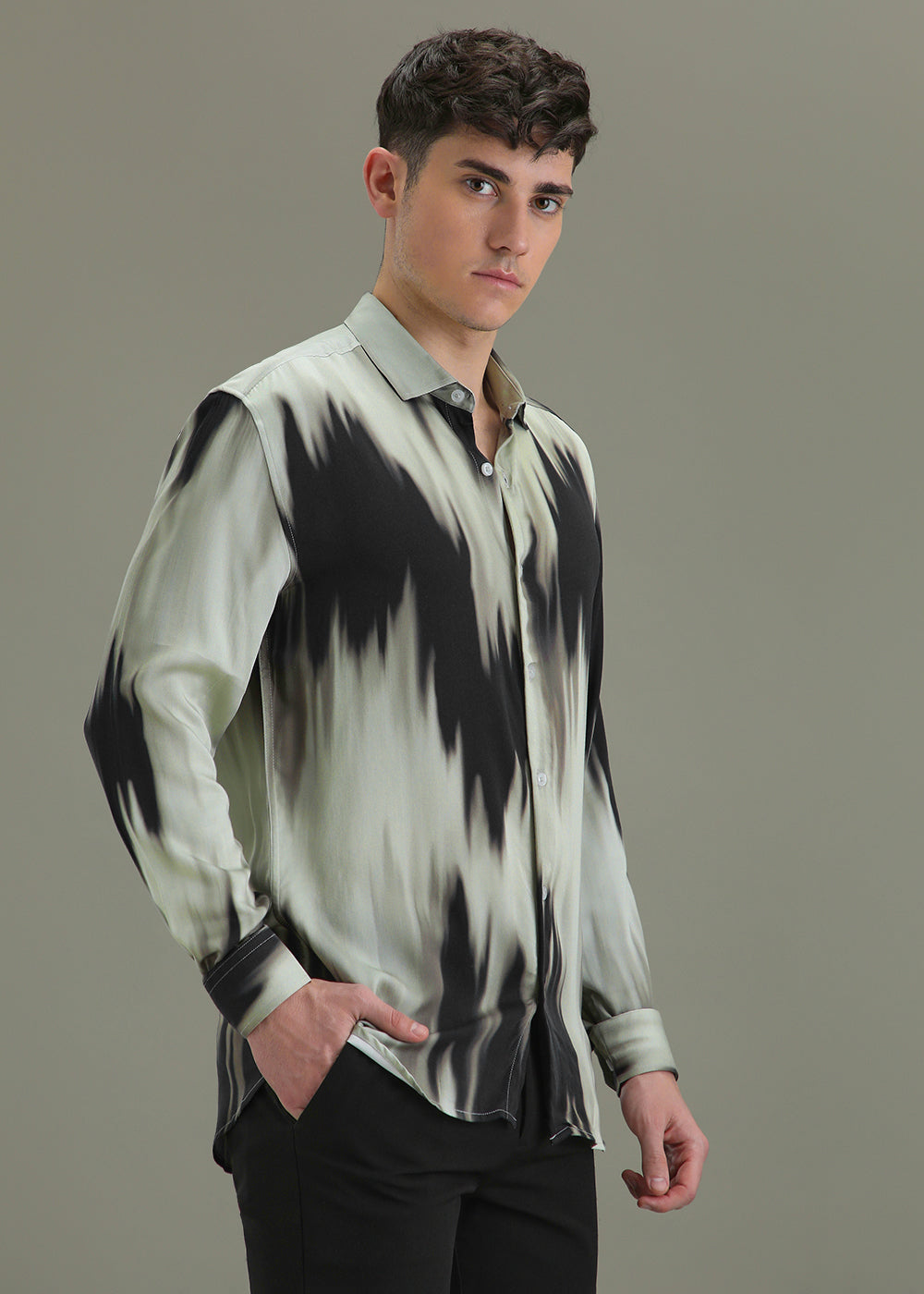 Abstract Green Printed Shirt