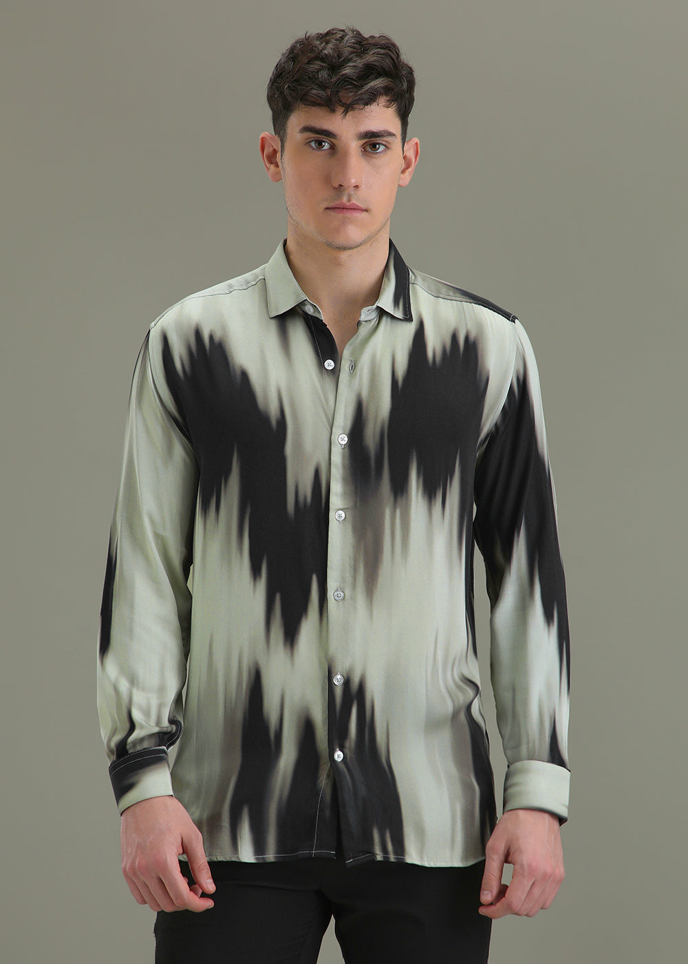 Abstract Green Printed Shirt