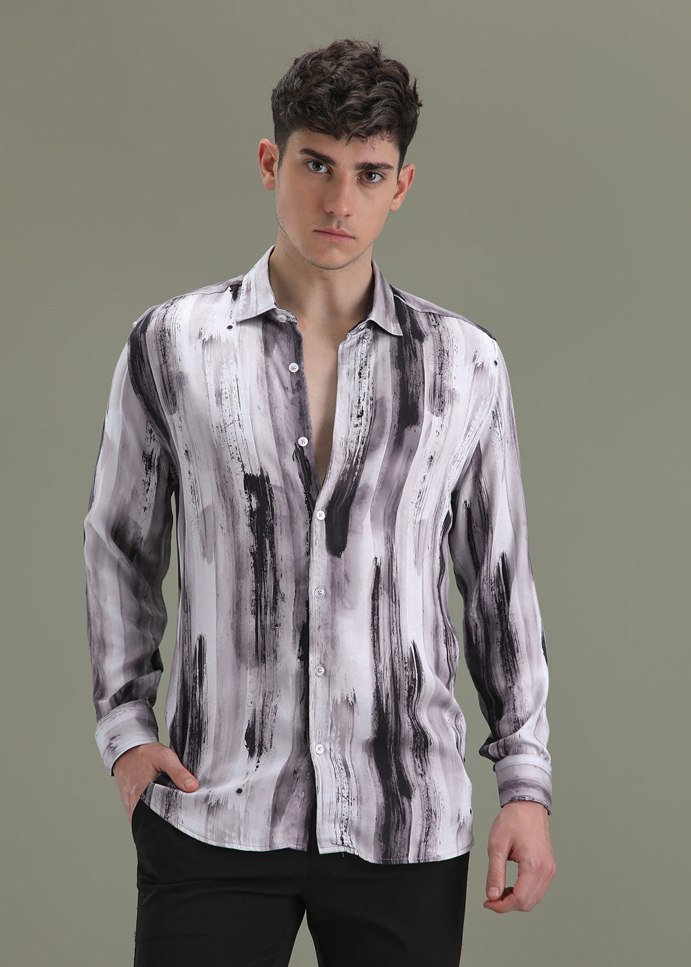 Abstract Lavender Printed Shirt