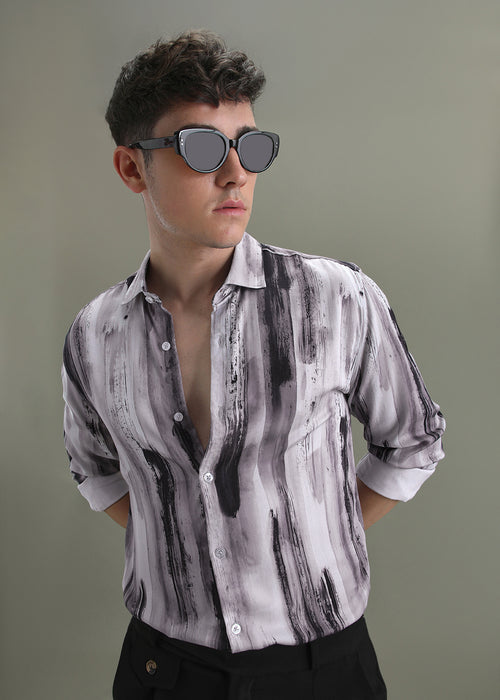 Abstract Lavender Printed Shirt