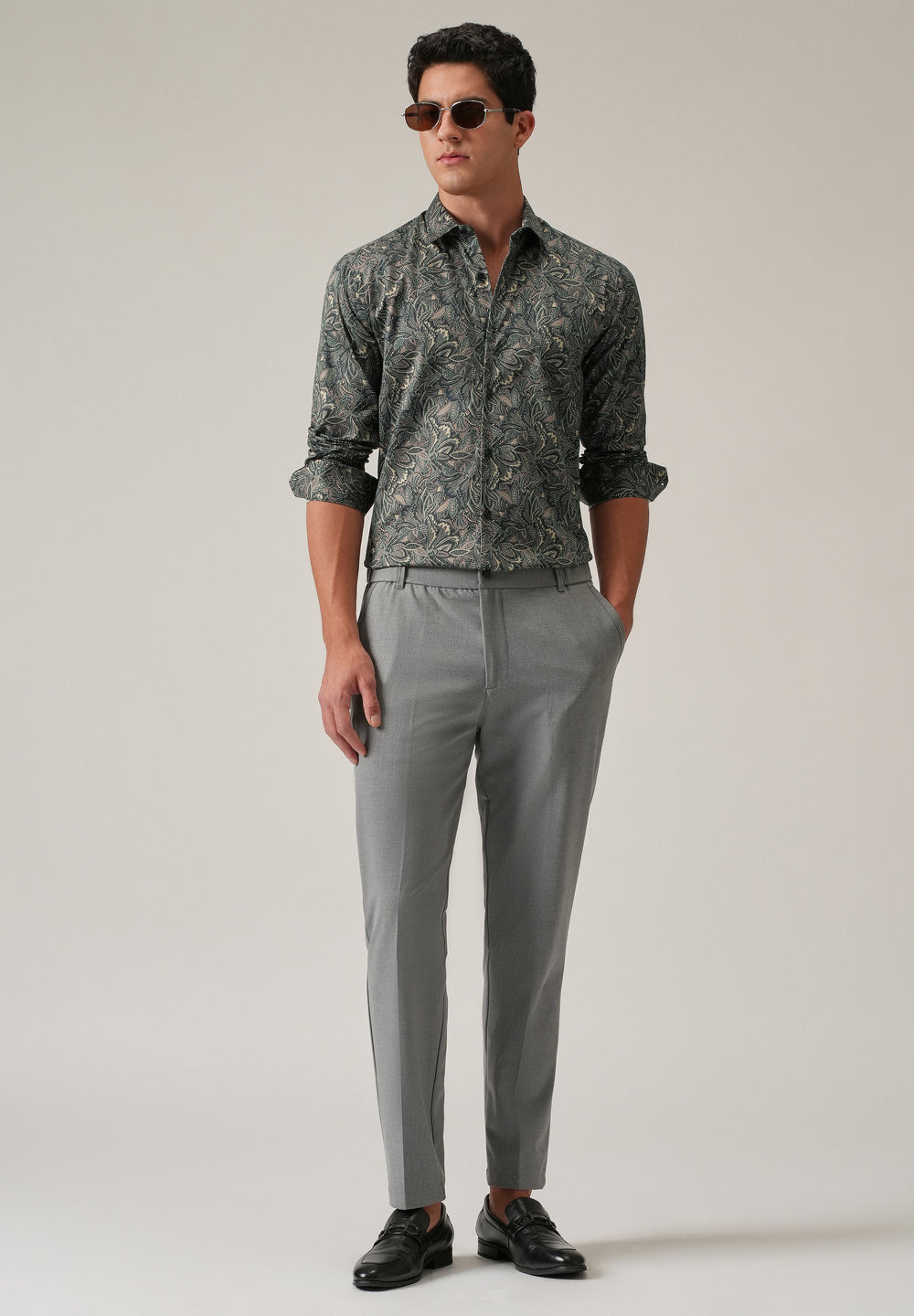 Abstract Leaf Print Shirt