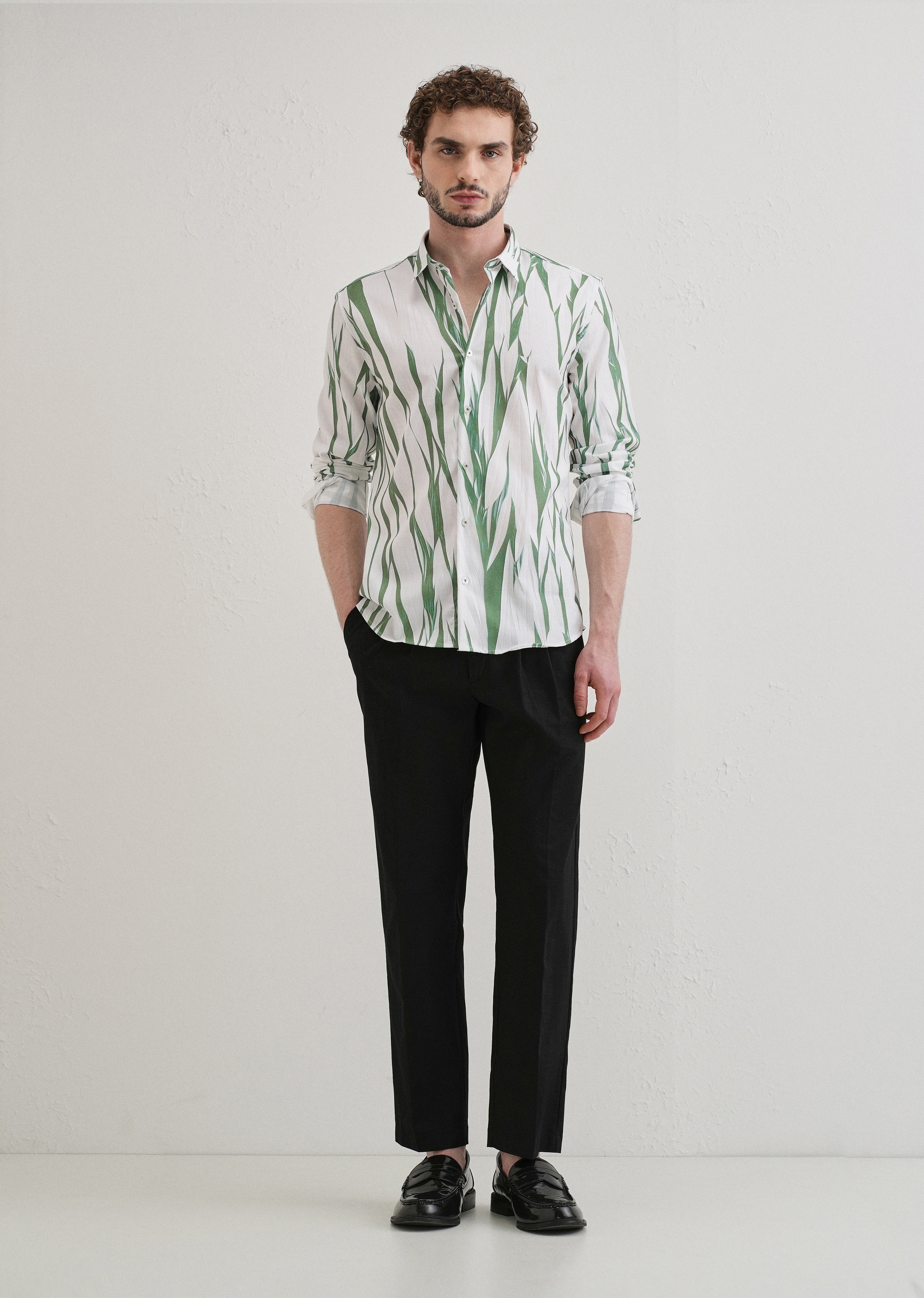 Abstract Light Green Shirt
