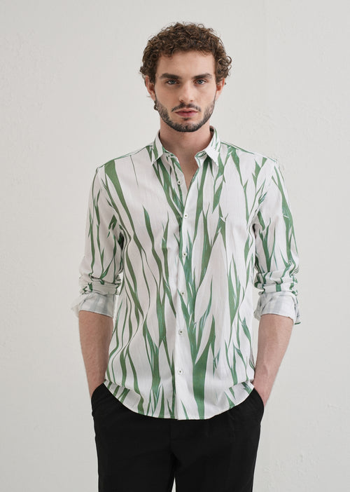 Abstract Light Green Shirt