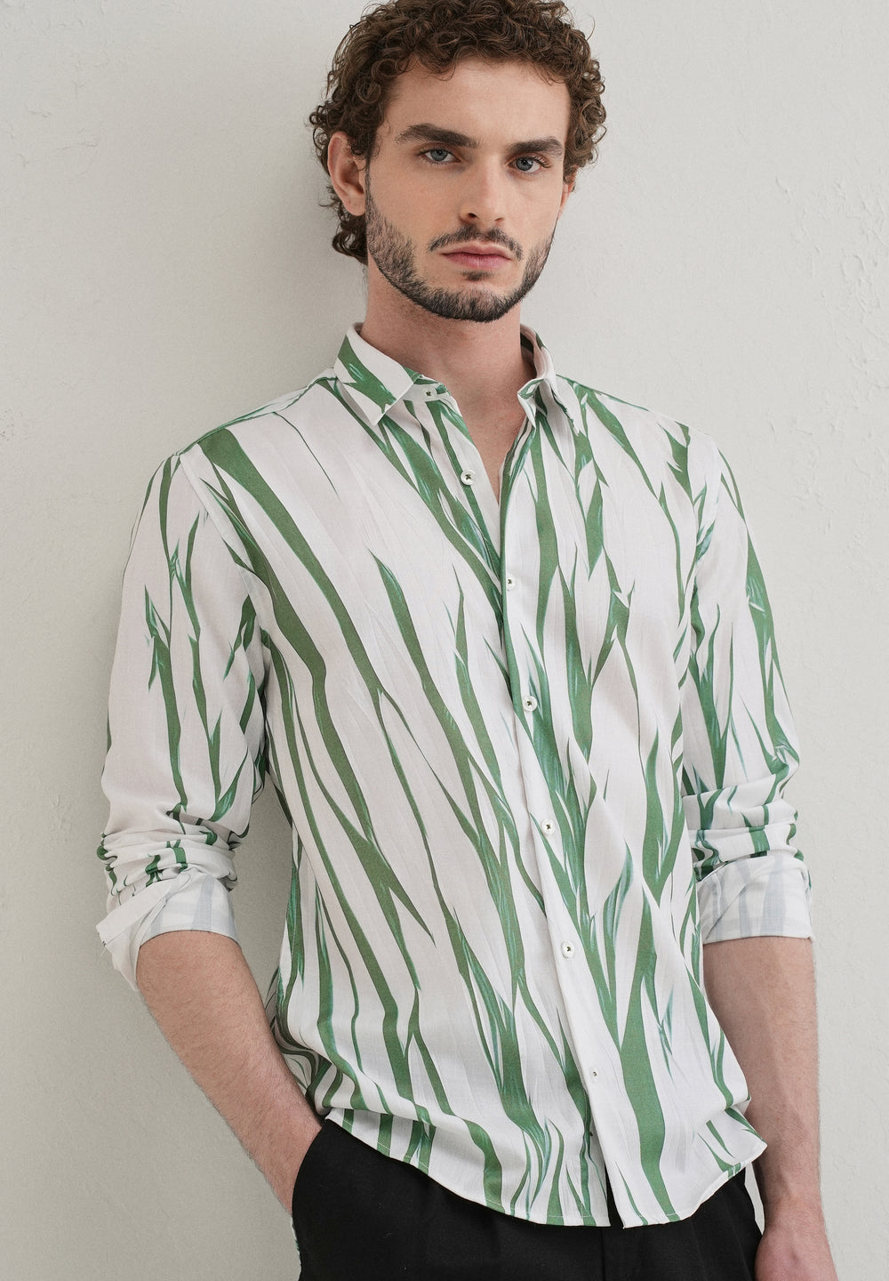 Abstract Light Green Shirt