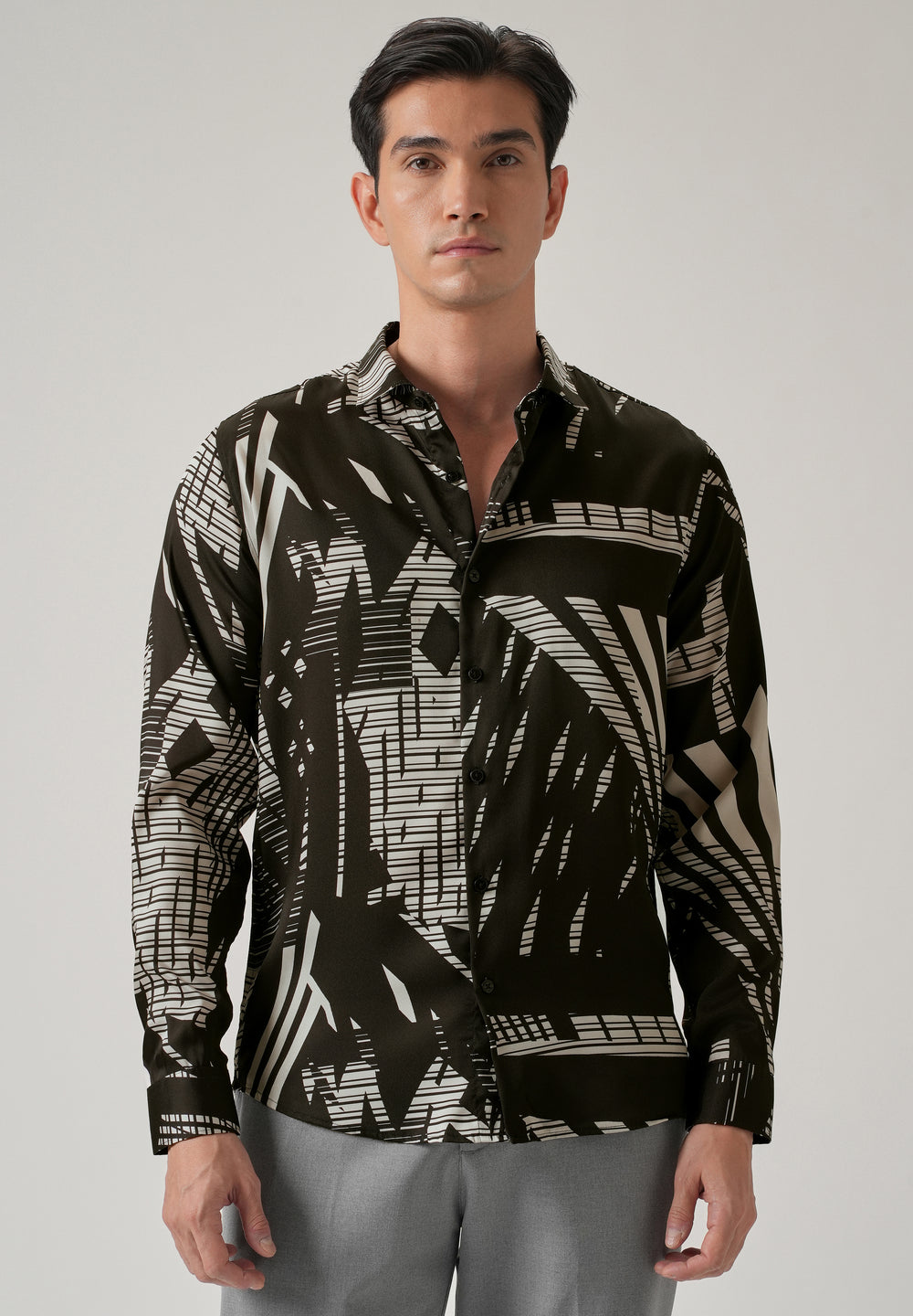 Abstract Line Print Shirt
