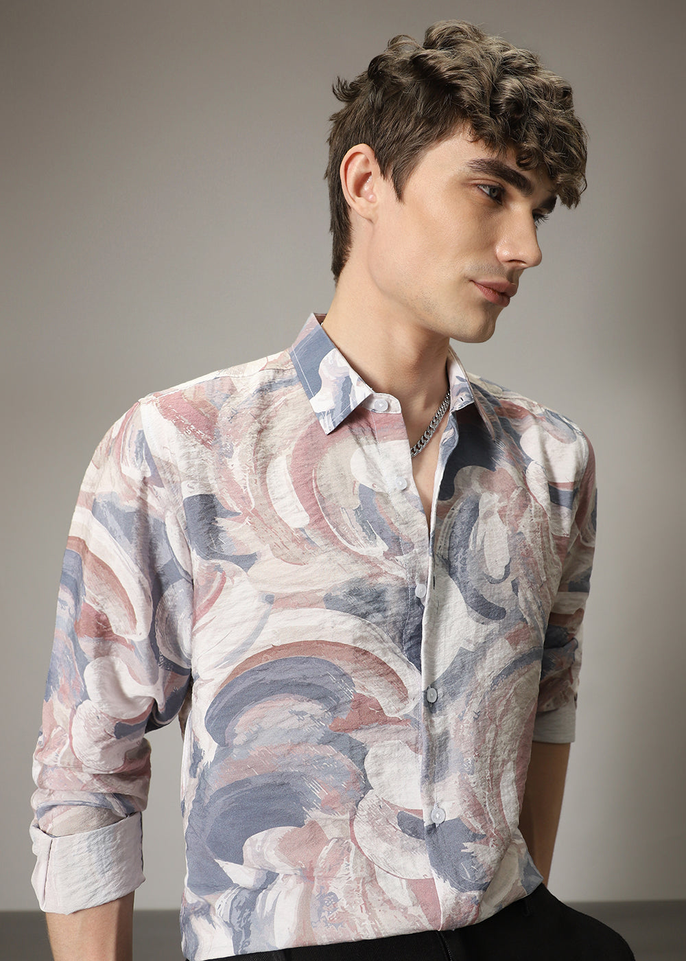 Abstract Multicolour Print Shirt