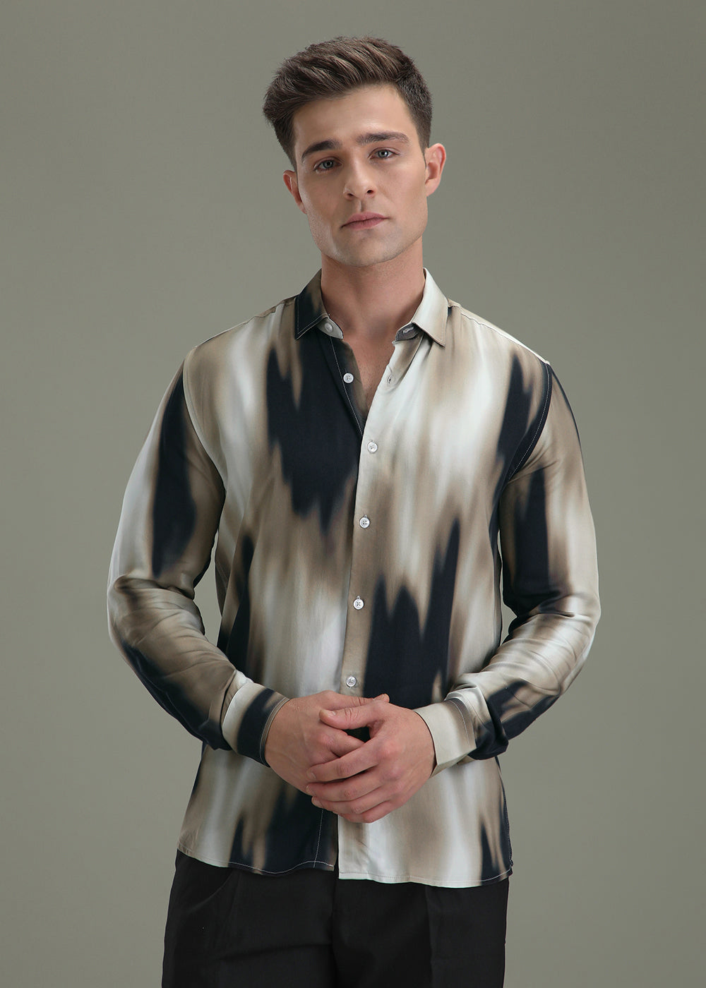 Abstract Olive Printed Shirt