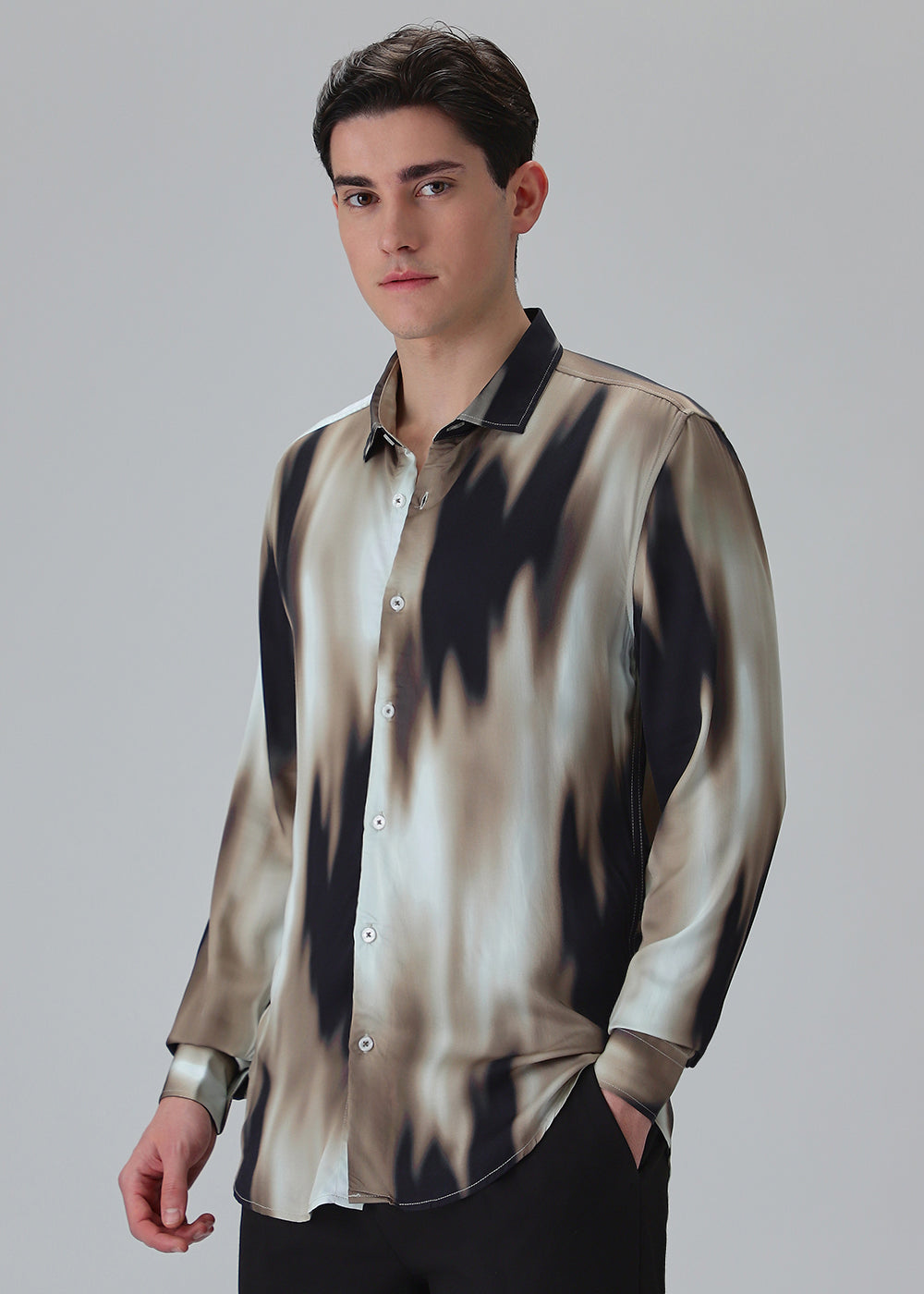 Abstract Olive Printed Shirt