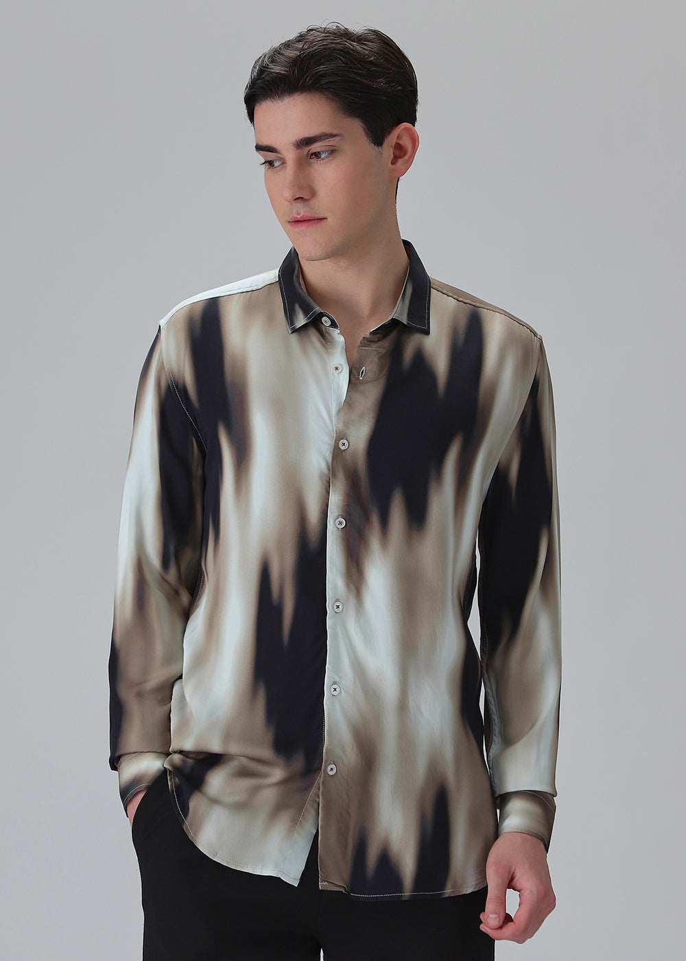 Abstract Olive Printed Shirt