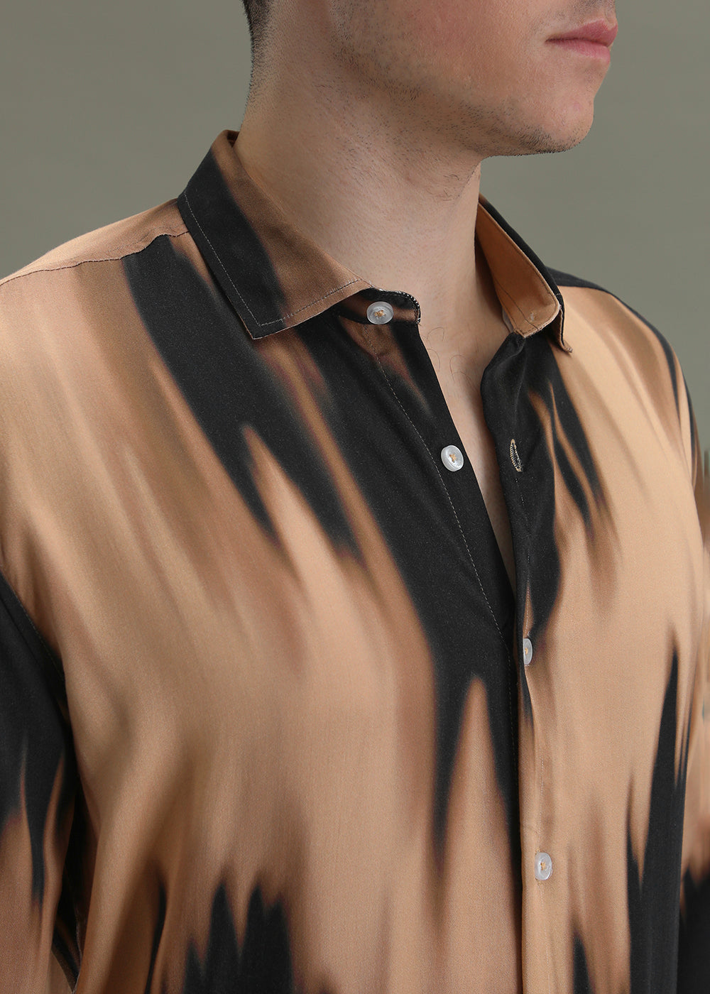 Abstract Orange Printed Shirt