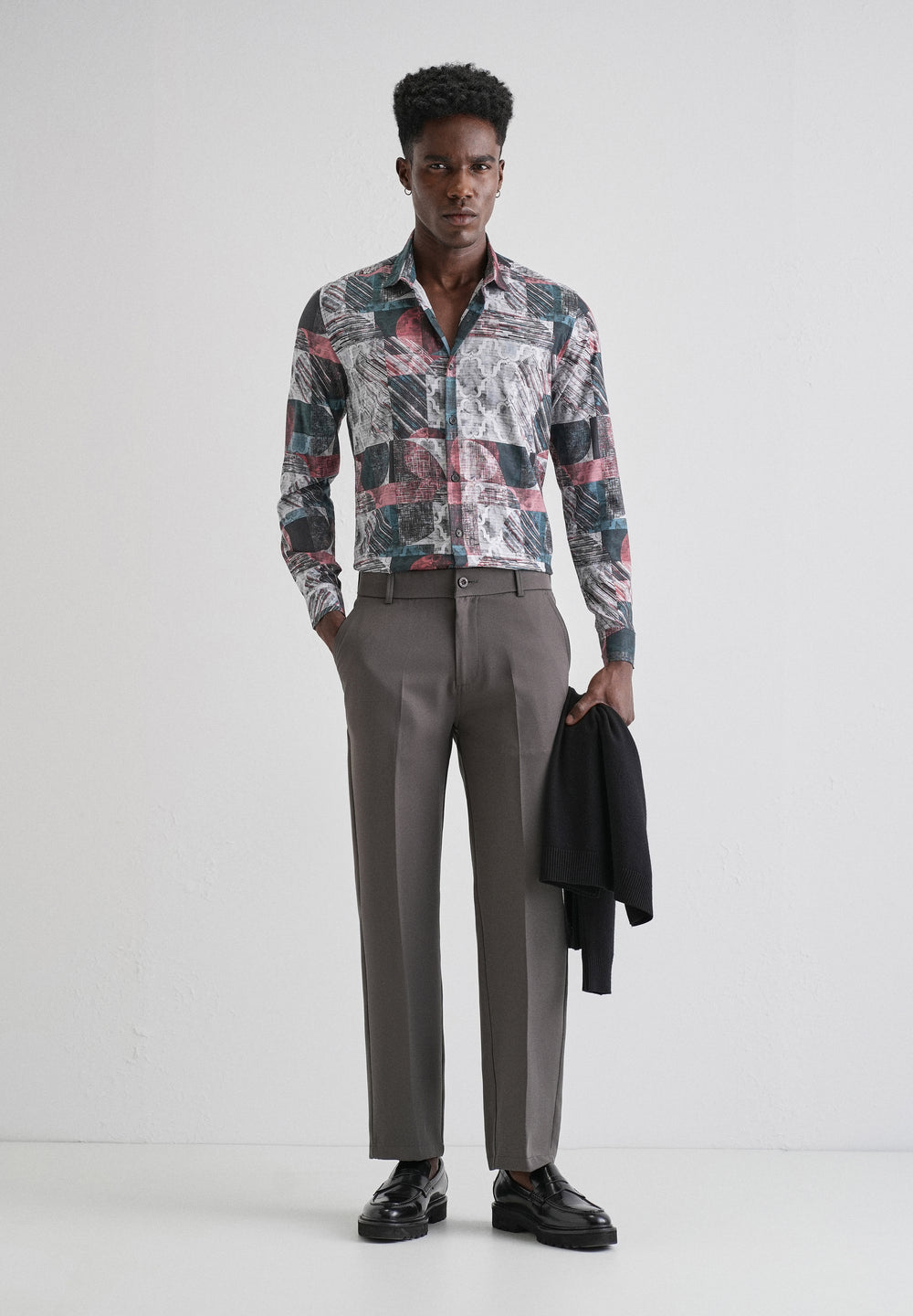 Abstract Print Full-Sleeves Shirt