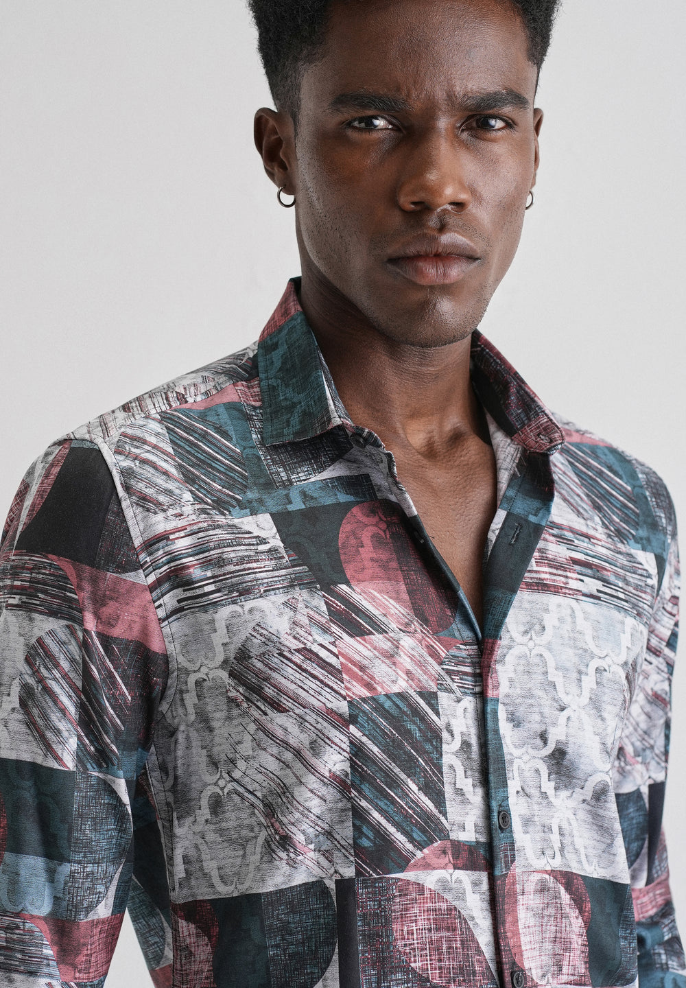 Abstract Print Full-Sleeves Shirt
